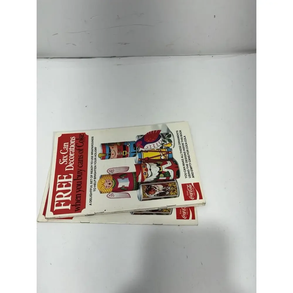Lot 7x Coca Cola 1977‎ Holiday Six Can Decorations Coke Can Wraparound Christmas
